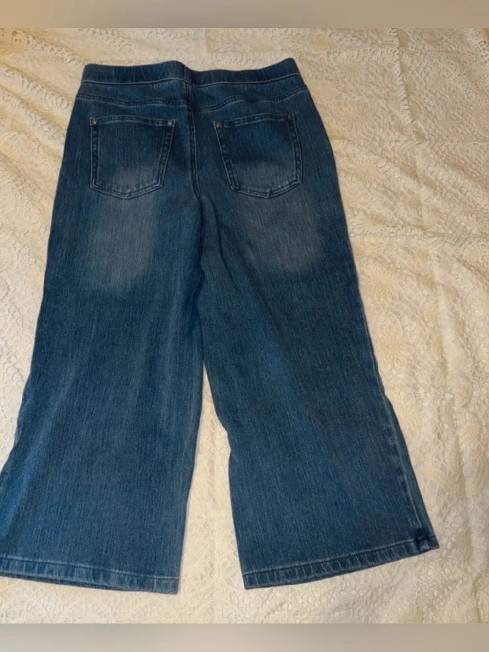 Belle Kim Gravel Women's Capri Jeans  Wide-Leg Jeans - Blue